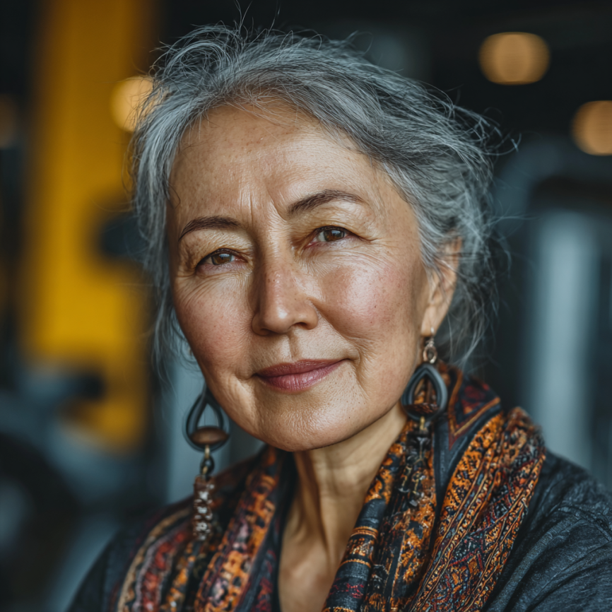 Активные пожилые люди занимаются фитнесом